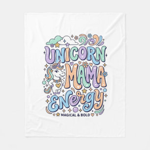 Eenhoorn Mama Energie Kawaii Vector Ontwerp_1 Fleece Deken