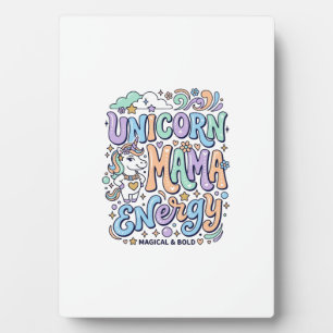 Eenhoorn Mama Energie Kawaii Vector Ontwerp_1 Fotoplaat