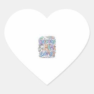 Eenhoorn Mama Energie Kawaii Vectorontwerp_1 Hart Sticker