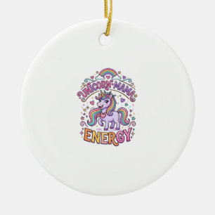 Eenhoorn Mama Energie Kleurrijk Zazzle Ontwerp_1 Keramisch Ornament