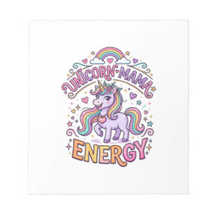 Eenhoorn Mama Energie Kleurrijk Zazzle Ontwerp_1 Notitieblok