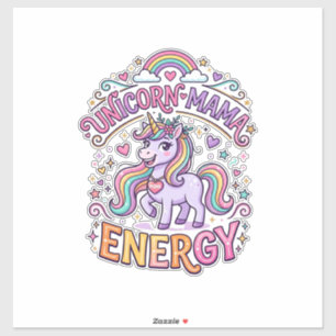 Eenhoorn Mama Energie Kleurrijk Zazzle Ontwerp_1 Sticker