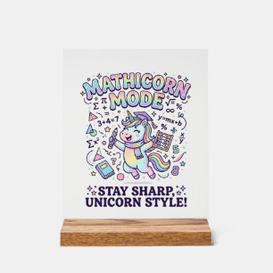 Eenhoorn Mathicorn Modus Charmerende Witte Achterg Acryl Bord