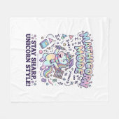 Eenhoorn Mathicorn Modus Charmerende Witte Achterg Fleece Deken (Voorkant (Horizontaal))