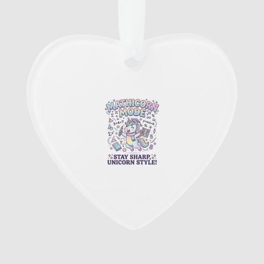 Eenhoorn Mathicorn Modus Charmerende Witte Achterg Ornament (voorkant)
