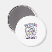 Eenhoorn Mathicorn Modus Charming Witte Achtergron Magneet (Voorkant / Achterkant)