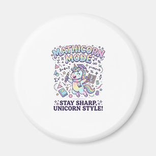 Eenhoorn Mathicorn Modus Charming Witte Achtergron Magneet