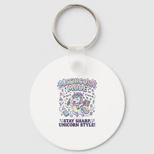 Eenhoorn Mathicorn Modus Charming Witte Achtergron Sleutelhanger