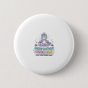 Eenhoorn Meditatie Eenhoorn Vette Tekst T-Shirt Ronde Button 5,7 Cm