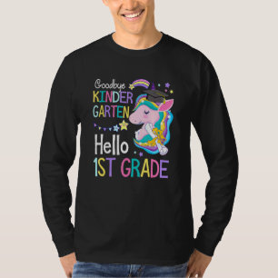 Eenhoorn Meisje Afscheid Kleuterschool Hallo Groep T-shirt