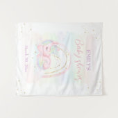 Eenhoorn Meisje Baby shower Achtergrond Tapestry Wandkleed (Voorkant (horizontaal))