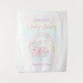 Eenhoorn Meisje Baby shower Achtergrond Tapestry Wandkleed (Voorkant)