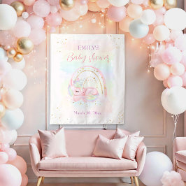 Eenhoorn Meisje Baby shower Achtergrond Tapestry Wandkleed