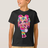 Eenhoorn Meisje Ice Cream - Schattigee Regenboog K T-shirt (Voorkant)