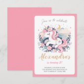 Eenhoorn Meisje Magische Pastel Roze Verjaardagsfe (Voorkant / Achterkant)