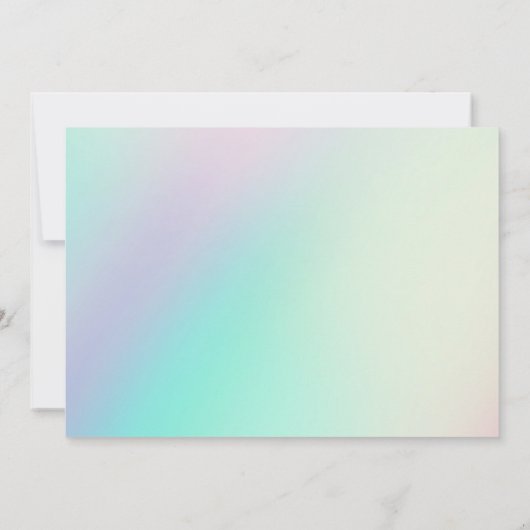 Eenhoorn Meisje Magische Pastelregenboog Verjaarda Bedankkaart (Achterkant)