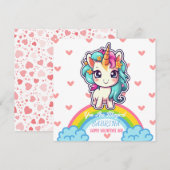 Eenhoorn Meisje Naam Valentijnsdag Feestdagenkaart (Voorkant / Achterkant)