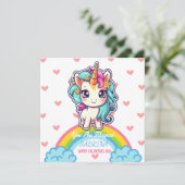 Eenhoorn Meisje Naam Valentijnsdag Feestdagenkaart (Staand voorkant)