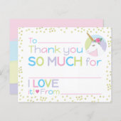 Eenhoorn Meisje Stationery Fill-in Dank u (Voorkant / Achterkant)