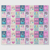 Eenhoorn Meisje verjaardag Cadeaupapier (Vlak)