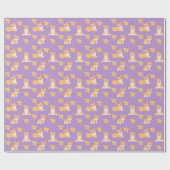 Eenhoorn Meisje Verjaardag, Corgi Custom Age Cadeaupapier (Vlak)