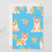 Eenhoorn Meisje Verjaardag, Corgi Party Kaart (Achterkant)