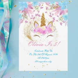 eenhoorn meisje verjaardag uitnodiging