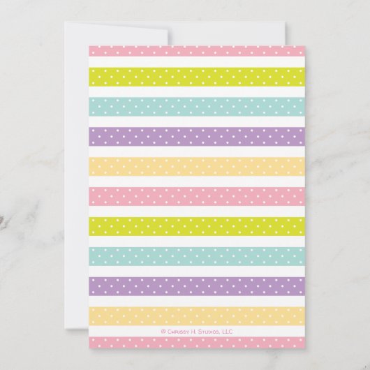 Eenhoorn Meisje Verjaardagsuitnodiging Elke Leefti Kaart (Achterkant)