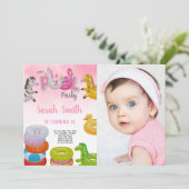 Eenhoorn Meisjes Zwembad Verjaardagsuitnodigingen  Kaart (Staand voorkant)