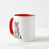  eenhoorn Merica 4 juli patriottisch Mok (Voorkant links)