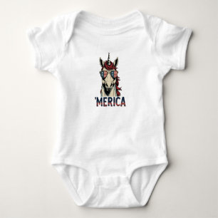  eenhoorn Merica 4 juli patriottisch Romper