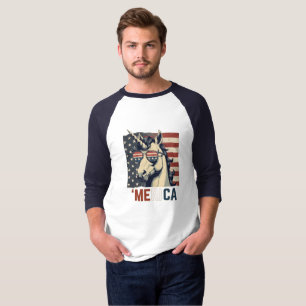 eenhoorn Merica 4 juli patriottisch T-shirt