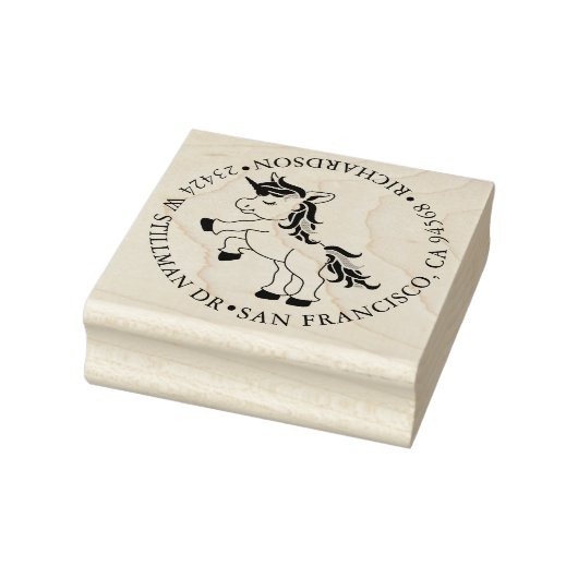Eenhoorn met adres rubberstempel (Stempel)