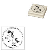 Eenhoorn met adres rubberstempel (Gestempeld)