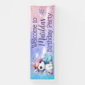 Eenhoorn met ballonnen binnen/buiten banner (Verticaal)