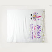 Eenhoorn met Bloemen & Confetti Foto Achtergrond Wandkleed (Voorkant (horizontaal))