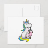 Eenhoorn met Bubble Tea Briefkaart (Voorkant / Achterkant)