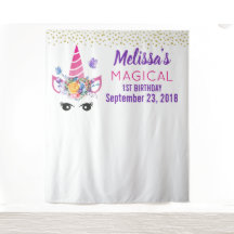 Eenhoorn met Confetti Verjaardagsfoto Achtergrond