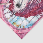 Eenhoorn met een extra oor in een badkuip Decoupag Tissuepapier (Detail)