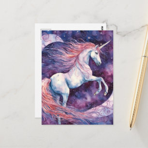 Eenhoorn met een Roze Manen Fantasie Briefkaart