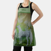 Eenhoorn met fantasiebloemen gepersonaliseerd schort (Insitu)