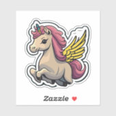 Eenhoorn met gouden vleugels sticker (Vel)