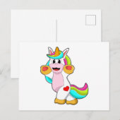 Eenhoorn met hart-tatoeage briefkaart (Voorkant / Achterkant)