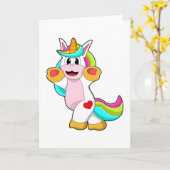 Eenhoorn met Hart Tattoo Kaart (Gele Bloem)