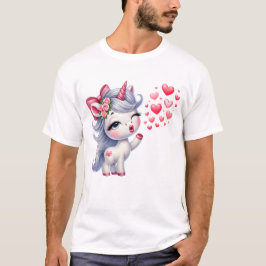 Eenhoorn met Harten – Kawaii Liefdes Eenhoorn T-shirt