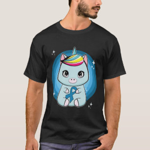 Eenhoorn met het Bewustzijn van Ribbon Diabetes T-shirt
