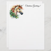 Eenhoorn met Kerstmis Briefhoofd (Voorkant / Achterkant)