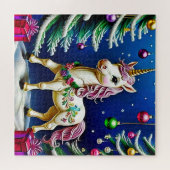 Eenhoorn met Kerstmis Legpuzzel (Horizontaal)