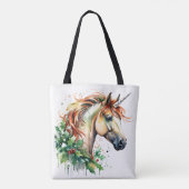 Eenhoorn met Kerstmis Tote Bag (Achterkant)