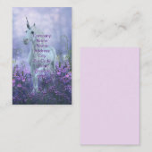 Eenhoorn met paarse bloemen visitekaartje (Voorkant / Achterkant)